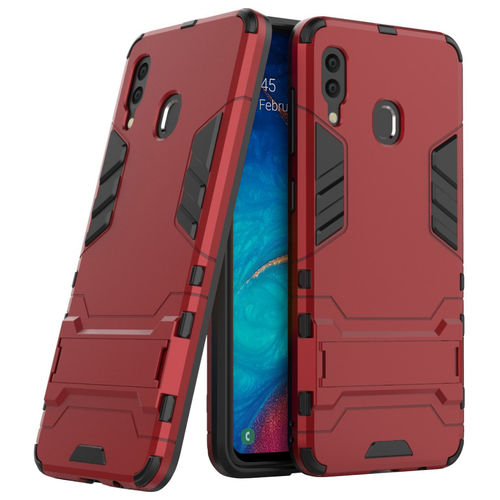 Slim Armour Tough Shockproof Case & Stand for Samsung Galaxy A20 / A30 - Red